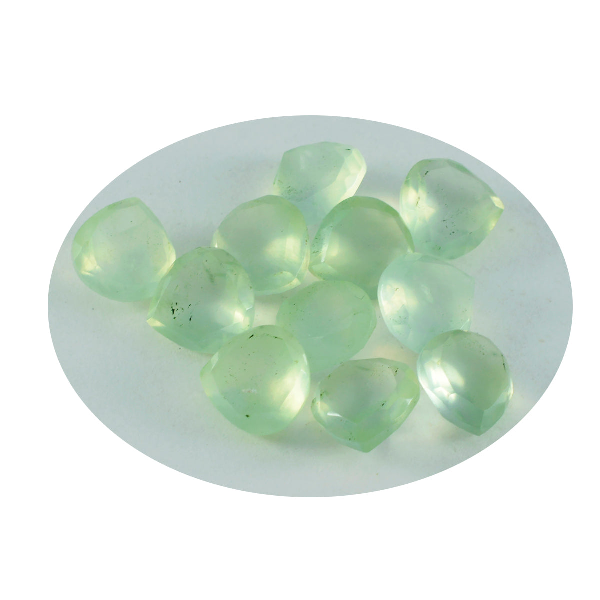 Riyogems 1PC groene prehniet gefacetteerde 6x6 mm hartvorm geweldige kwaliteit losse steen
