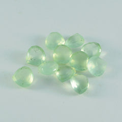 Riyogems, 1 pieza, prehnita verde facetada, 7x7mm, forma de corazón, piedra preciosa suelta de calidad de belleza
