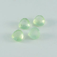 riyogems 1pc préhnite verte à facettes 8x8 mm en forme de coeur gemme de qualité incroyable
