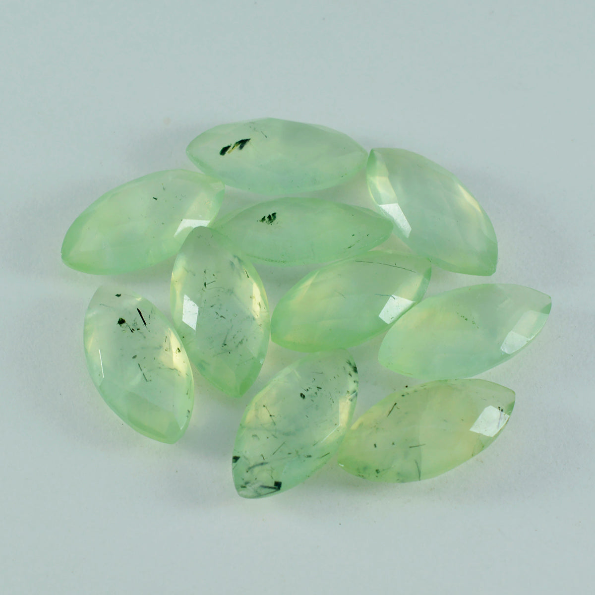 riyogems 1pc préhnite verte à facettes 8x16 mm forme marquise a1 qualité pierre précieuse en vrac