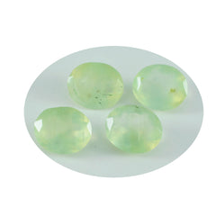 Riyogems 1 Stück grüner Prehnit, facettiert, 10 x 14 mm, ovale Form, hübsche Qualitätsedelsteine