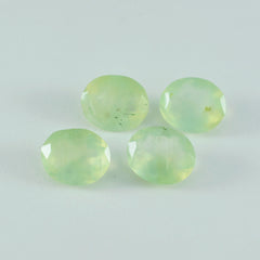 Riyogems 1 pieza de prehnita verde facetada de 10x14 mm con forma ovalada, gemas de buena calidad