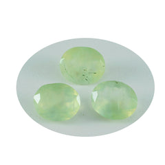 Riyogems 1 Stück grüner Prehnit, facettiert, 12 x 16 mm, ovale Form, erstaunlicher Qualitätsstein