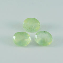 riyogems 1 pezzo di prehnite verde sfaccettata 12x16 mm di forma ovale, pietra di qualità sorprendente