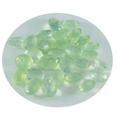 Riyogems 1 Stück grüner Prehnit, facettiert, 3 x 5 mm, ovale Form, schöne Qualitätsedelsteine