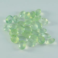 riyogems 1 pezzo di prehnite verde sfaccettata 4x6 mm di forma ovale, pietra di bella qualità