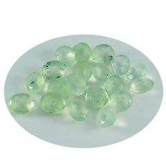 riyogems 1pc グリーン プレナイト ファセット 5x7 mm 楕円形の魅力的な品質の宝石