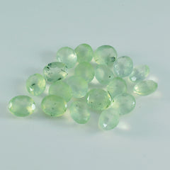 riyogems 1pc préhnite verte à facettes 5x7 mm forme ovale pierre précieuse de qualité attrayante