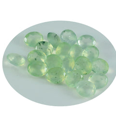 Riyogems 1 Stück grüner Prehnit, facettiert, 6 x 8 mm, ovale Form, hübscher, hochwertiger, loser Edelstein