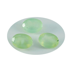 Riyogems 1PC Green Prehnite Faceted 9x11 mm Oval Shape nice-looking Quality Loose Gemstone