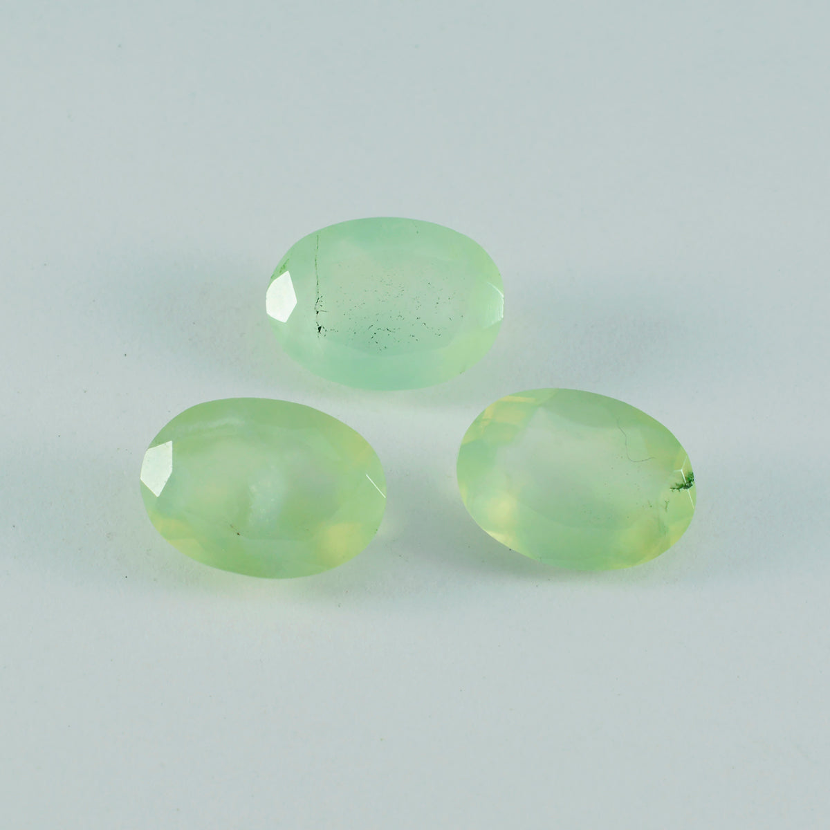 riyogems 1 pieza de prehnita verde facetada de 9x11 mm, forma ovalada, piedra preciosa suelta de buena calidad