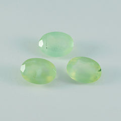 riyogems 1pc préhnite verte à facettes 9x11 mm forme ovale belle qualité pierre précieuse en vrac