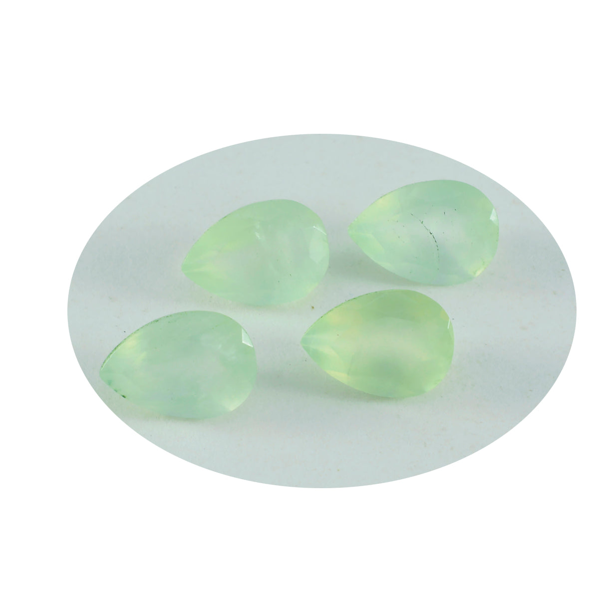 Riyogems 1PC Green Prehnite Faceted 10x14 mm Pear Shape sweet Quality Gems
