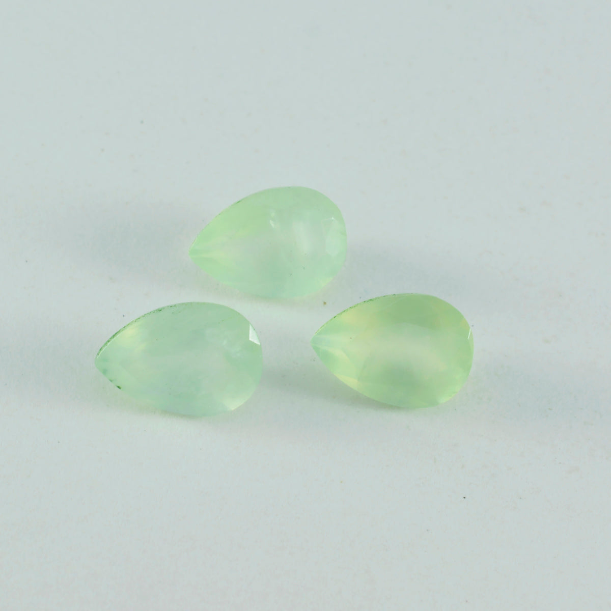 Riyogems 1PC Green Prehnite Faceted 12x16 mm Pear Shape superb Quality Stone