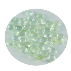 Riyogems 1PC Green Prehnite Faceted 3x5 mm Pear Shape lovely Quality Gemstone