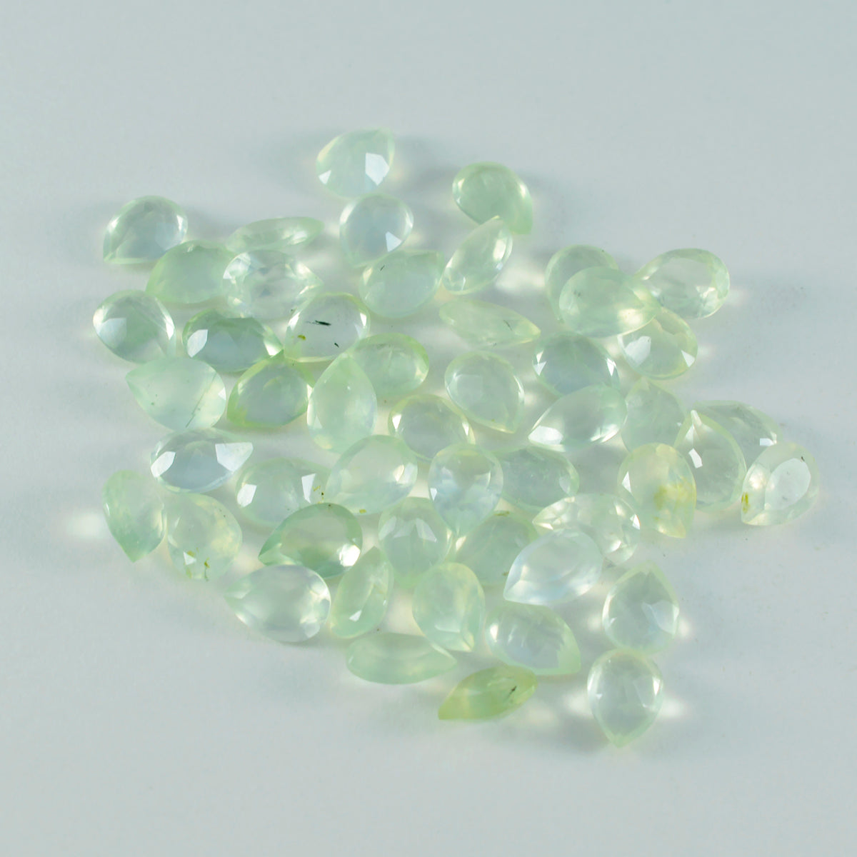 Riyogems, 1 pieza, prehnita verde facetada, 3x5 mm, forma de pera, piedra preciosa de calidad encantadora