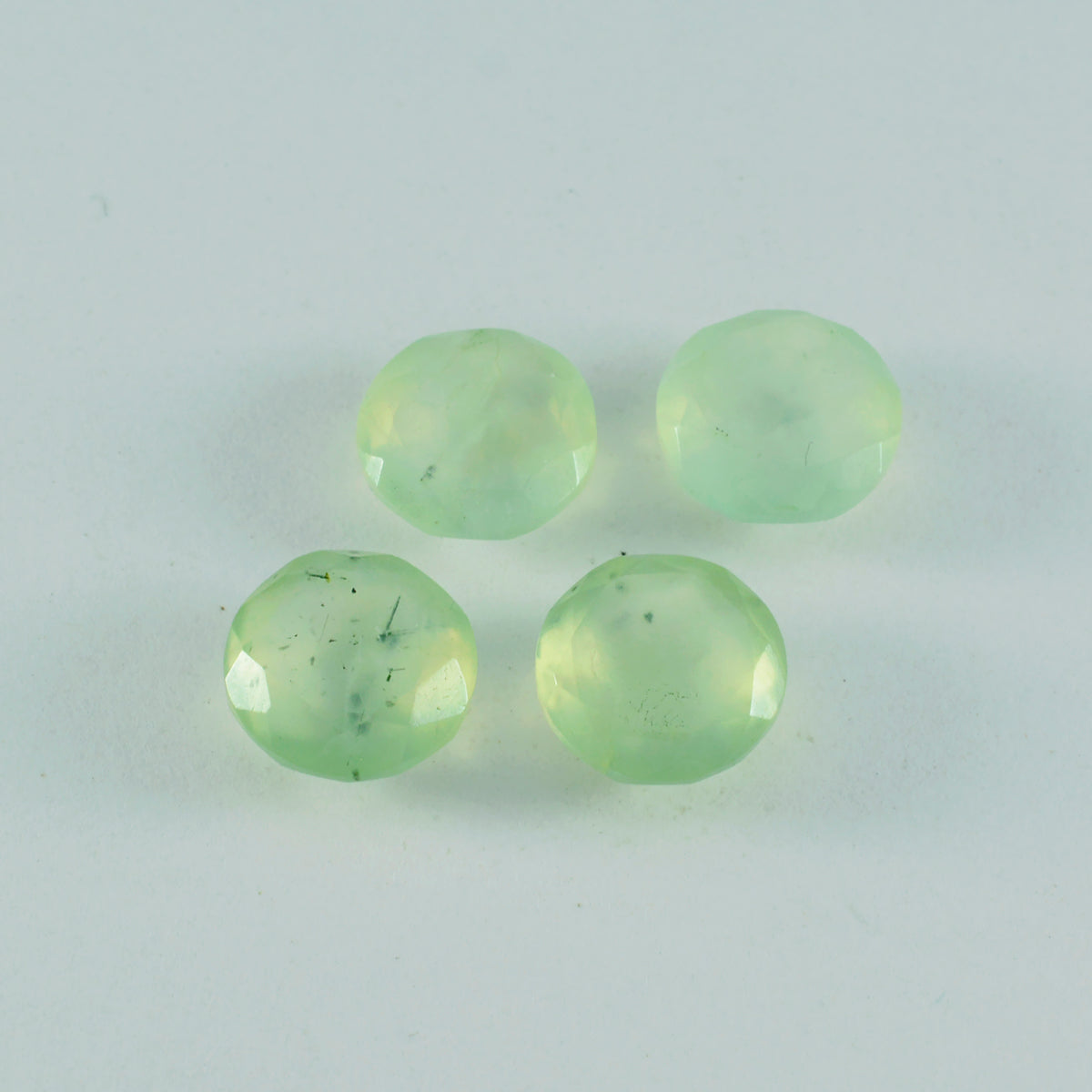 riyogems 1pc green prehnite faceted 13x13 mm round shape good quality loose gems