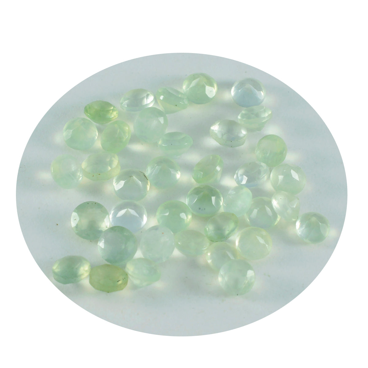 riyogems 1шт зеленый пренит ограненный 3x3 мм круглый драгоценный камень потрясающего качества
