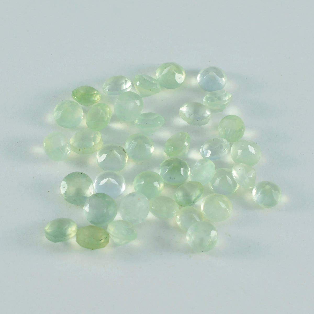 Riyogems 1PC Green Prehnite Faceted 3x3 mm Round Shape awesome Quality Gemstone
