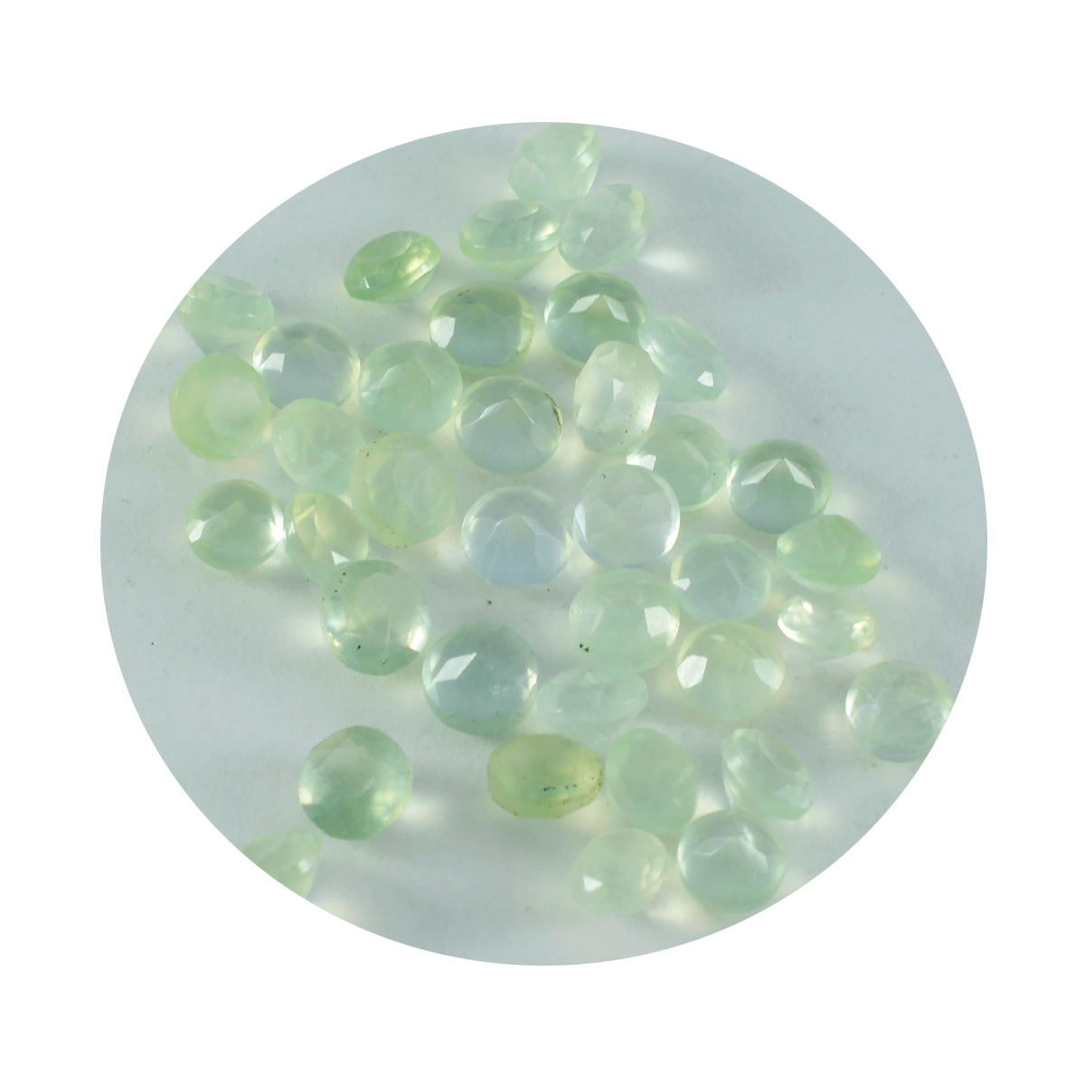 riyogems 1pc green prehnite faceted 4x4 mm round shape beauty quality loose gem