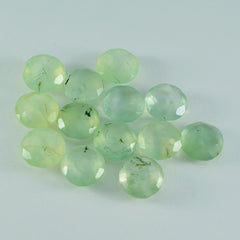 Riyogems 1PC Green Prehnite Faceted 9x9 mm Round Shape AAA Quality Gems