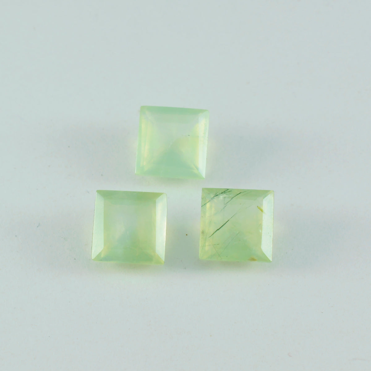 Riyogems 1PC Green Prehnite Faceted 11x11 mm Square Shape astonishing Quality Loose Gemstone