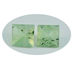 riyogems 1pc グリーン プレナイト ファセット 15x15 mm 正方形の素晴らしい品質の宝石