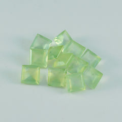 riyogems 1 st grön prehnit fasetterad 6x6 mm kvadratisk form stilig kvalitetssten