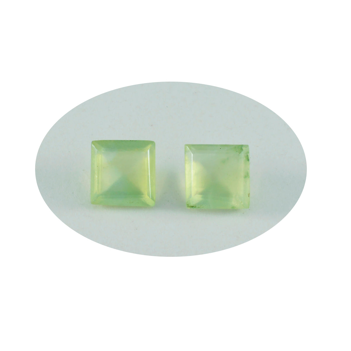 riyogems 1pc グリーン プレナイト ファセット 8x8 mm 正方形の形の見栄えの良い品質のルース宝石
