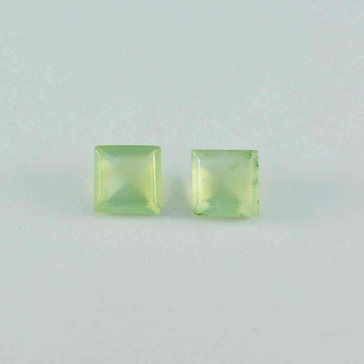 riyogems 1pc グリーン プレナイト ファセット 8x8 mm 正方形の形の見栄えの良い品質のルース宝石
