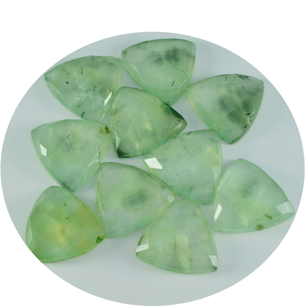 riyogems 1 шт., зеленый пренит, ограненный 11x11 мм, милый качественный драгоценный камень в форме триллиона