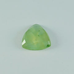 Riyogems 1PC Green Prehnite Faceted 13x13 mm Trillion Shape AA Quality Loose Gems
