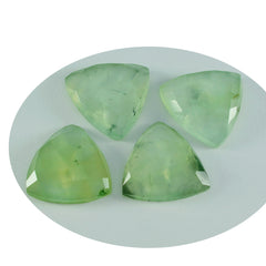 Riyogems 1PC Green Prehnite Faceted 15x15 mm Trillion Shape A+ Quality Loose Gemstone