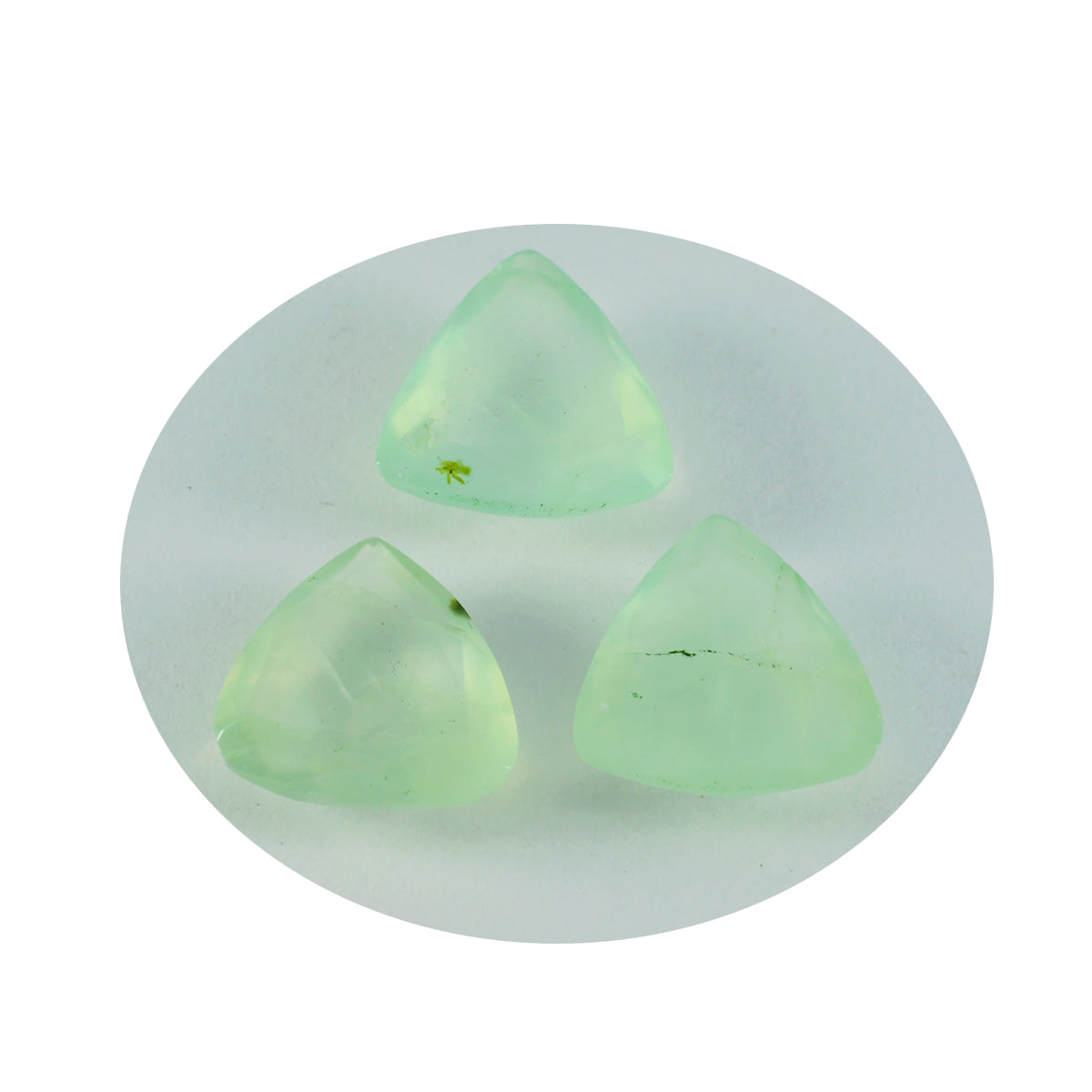 riyogems 1 pieza de prehnita verde facetada de 7x7 mm con forma de billón, piedra preciosa suelta de excelente calidad