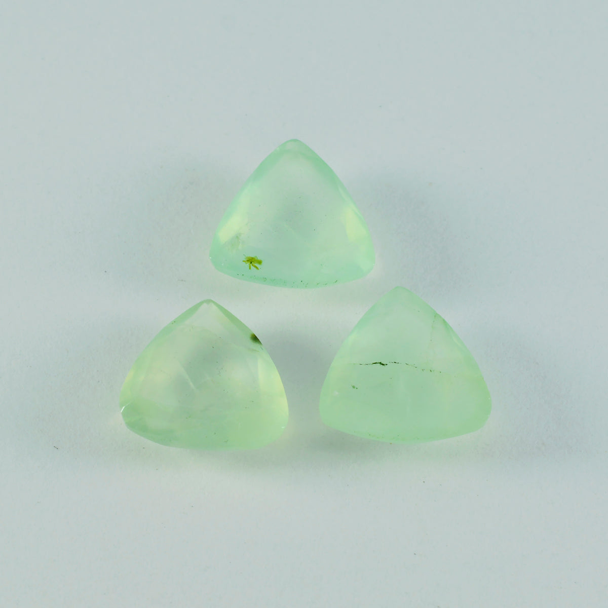 riyogems 1 pieza de prehnita verde facetada de 7x7 mm con forma de billón, piedra preciosa suelta de excelente calidad