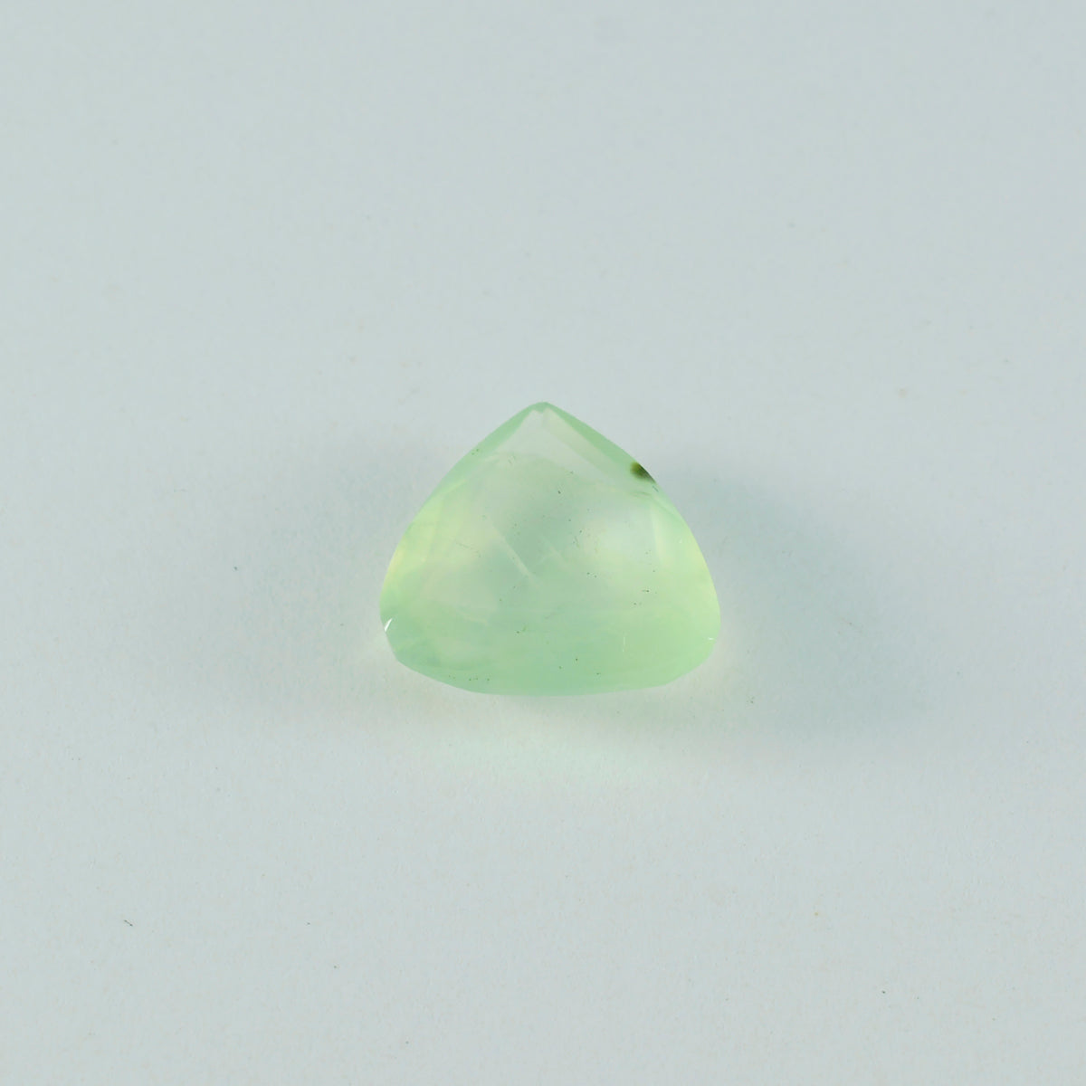 riyogems 1 pezzo di prehnite verde sfaccettato da 9x9 mm con gemme di qualità e bellezza a forma di trilione