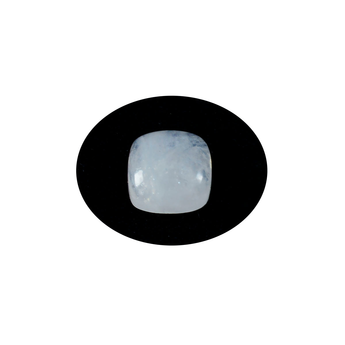 Riyogems 1 Stück weißer Regenbogen-Mondstein-Cabochon, 10 x 10 mm, Kissenform, attraktive, hochwertige lose Edelsteine