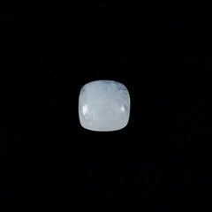 Riyogems 1PC White Rainbow Moonstone Cabochon 10x10 mm Cushion Shape attractive Quality Loose Gems