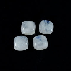 Riyogems 1PC White Rainbow Moonstone Cabochon 7x7 mm Cushion Shape Good Quality Stone