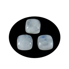 Riyogems 1PC White Rainbow Moonstone Cabochon 8x8 mm Cushion Shape Nice Quality Gemstone