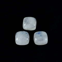 Riyogems 1PC White Rainbow Moonstone Cabochon 8x8 mm Cushion Shape Nice Quality Gemstone