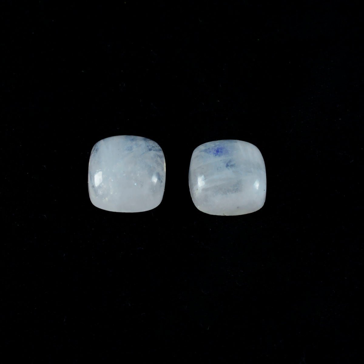 Riyogems 1PC witte regenboog maansteen cabochon 9x9 mm kussenvorm mooie kwaliteit losse edelsteen
