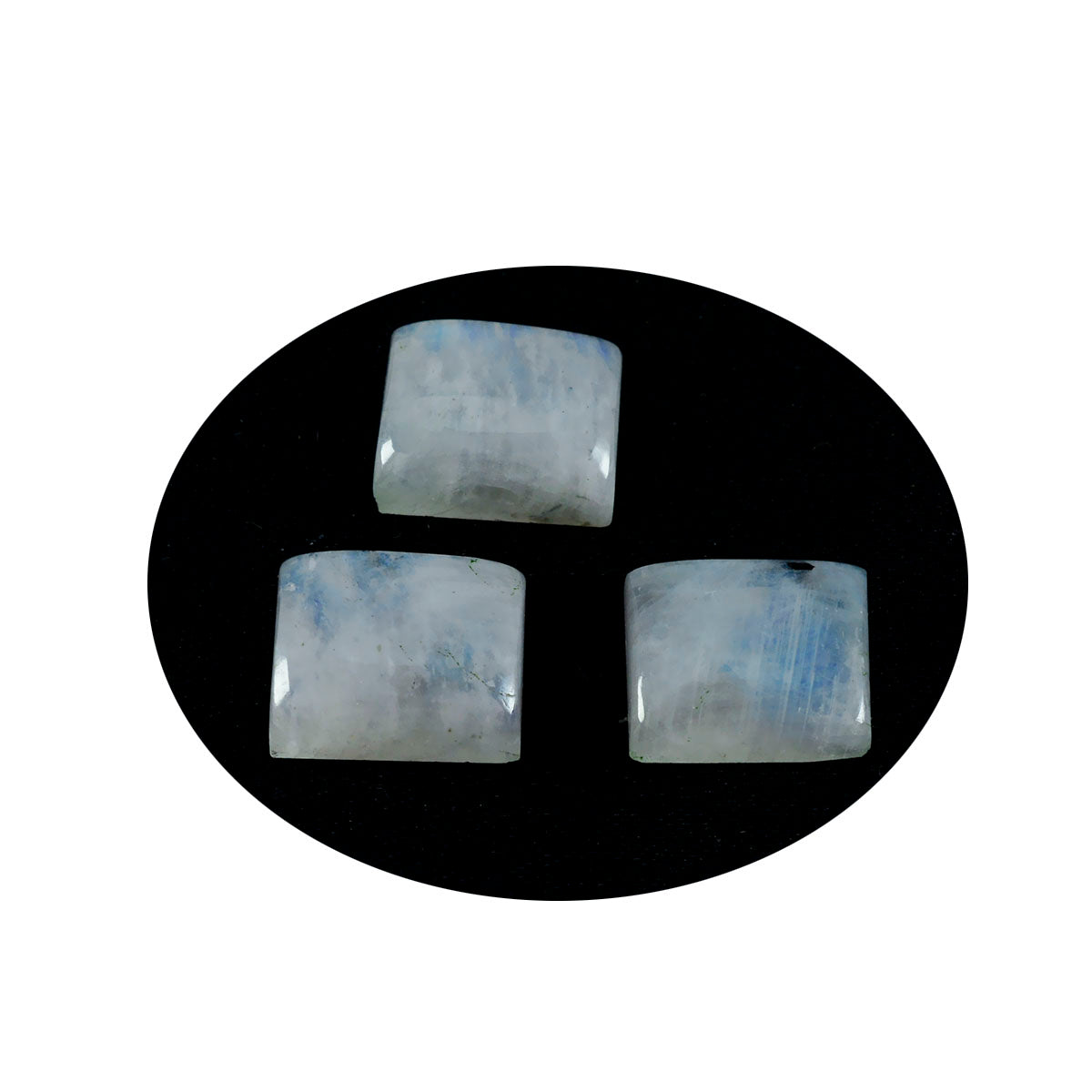 Riyogems 1 Stück weißer Regenbogen-Mondstein-Cabochon, 10 x 12 mm, achteckige Form, erstaunliche Qualität, loser Edelstein