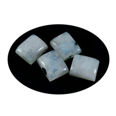 Riyogems 1 Stück weißer Regenbogen-Mondstein-Cabochon, 12 x 16 mm, achteckige Form, hübscher, hochwertiger loser Stein