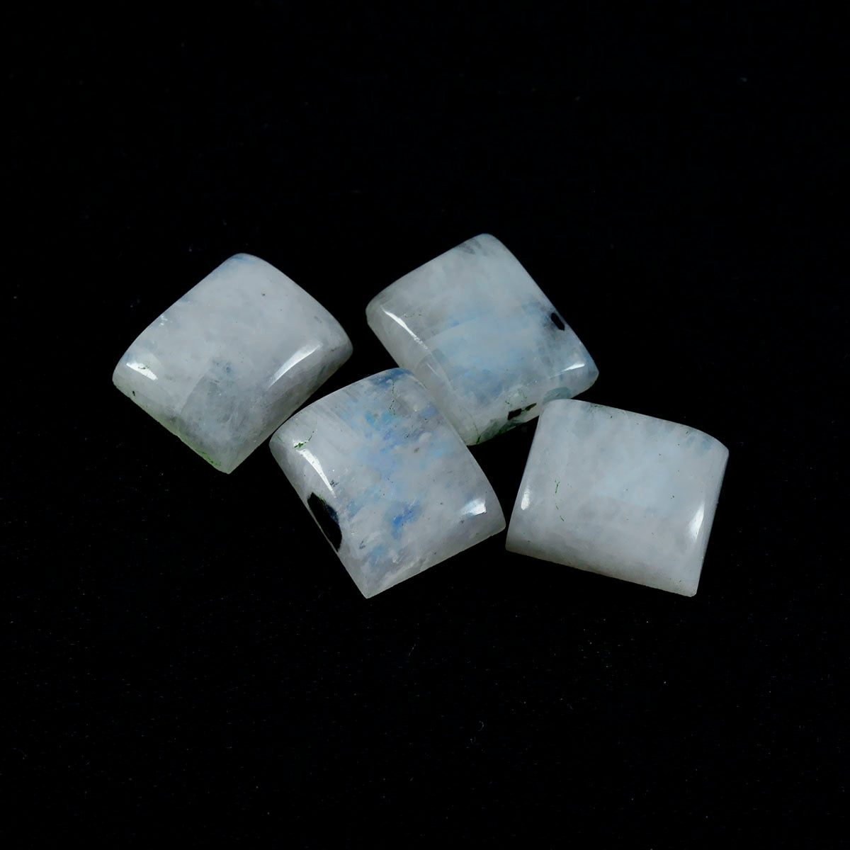 Riyogems 1PC White Rainbow Moonstone Cabochon 12x16 mm Octagon Shape handsome Quality Loose Stone