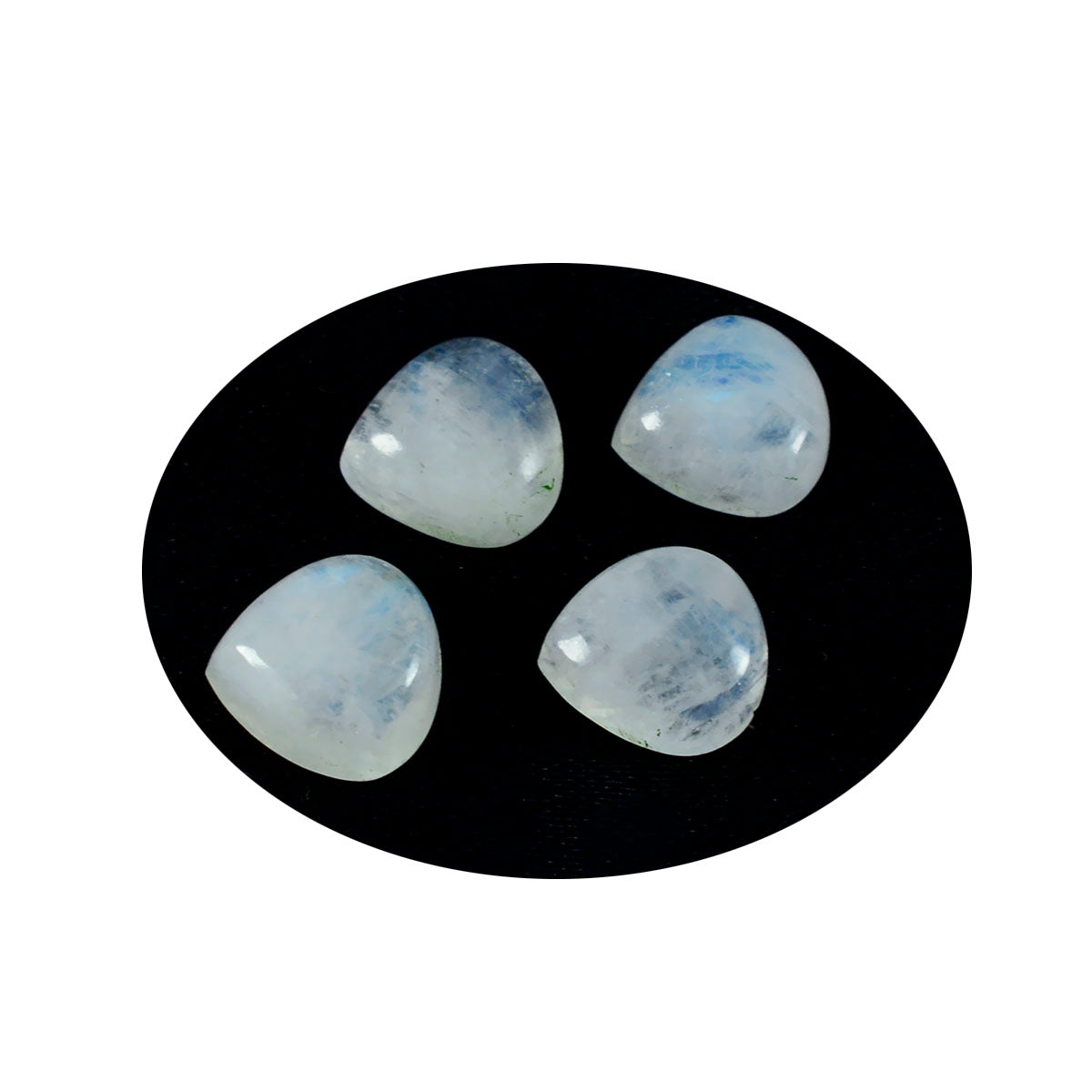 riyogems 1pc white rainbow moonstone cabochon 12x12 mm heart shape amazing quality loose gemstone