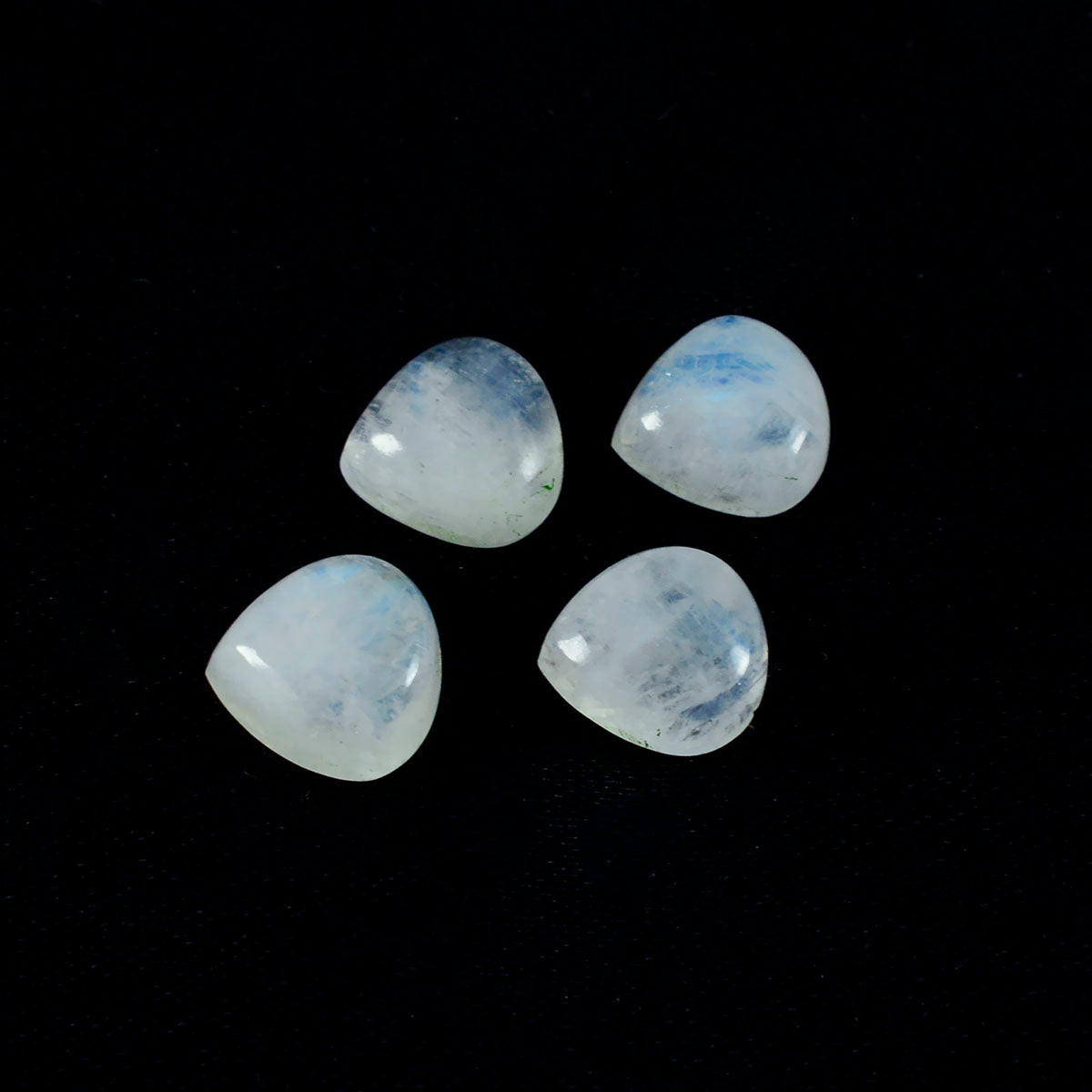 Riyogems 1PC White Rainbow Moonstone Cabochon 12x12 mm Heart Shape amazing Quality Loose Gemstone