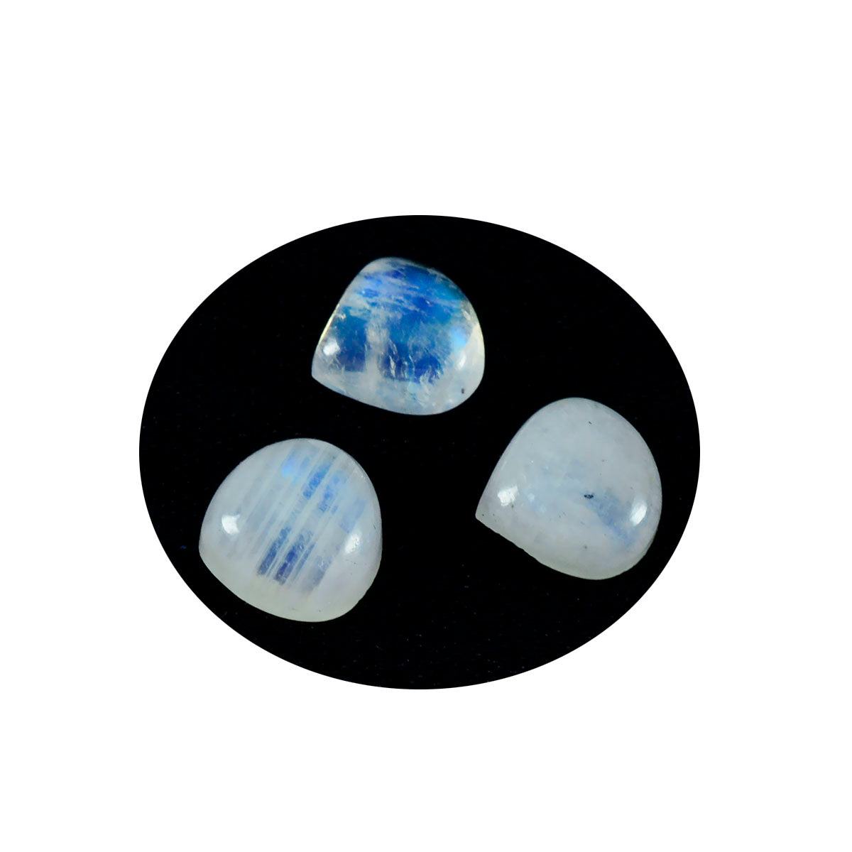 Riyogems, 1 pieza, cabujón de piedra lunar arcoíris blanca, 13x13mm, forma de corazón, Gema bonita de calidad