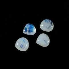 Riyogems 1PC White Rainbow Moonstone Cabochon 14x14 mm Heart Shape A Quality Gems