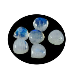 Riyogems 1PC White Rainbow Moonstone Cabochon 15x15 mm Heart Shape AA Quality Stone